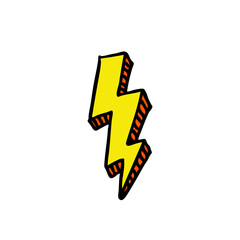 lightning doodle icon, vector illustration