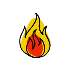 fire doodle icon, vector illustration