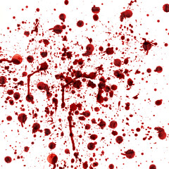 spots and splashes of blood