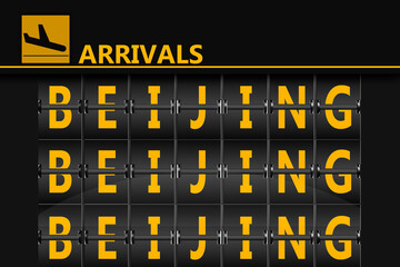 Beijing on airport arrivals flipping panel