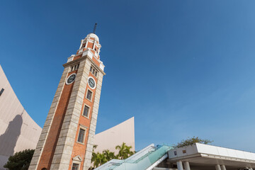 Obraz premium Historical landmark clock tower in Tsim Sha Tsui district, Hong Kong city