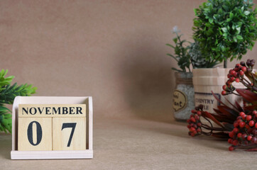November 7, Vintage natural calendar.
