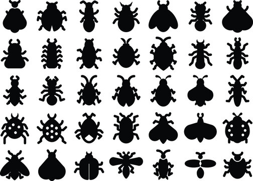 icon Bugs isolated on black background