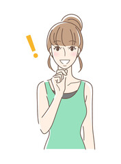 笑顔で納得する正面向きの女性