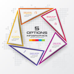 Pentagon element for infographic,Business concept with 5 options,Vector illustration.