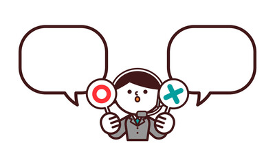 オペレーター　コールセンター　男性　フキダシ