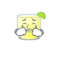 Caricature design of daiquiri cocktail having a sad face