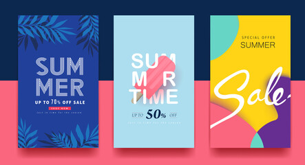 Summer sale background layout banners.voucher discount.Vector illustration template.