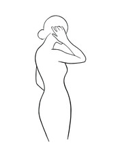 a female figure drawing  with a single simple line