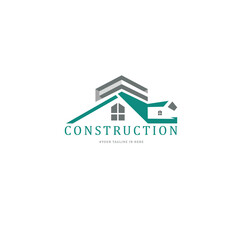 Construction logos inspired by residential buildings
