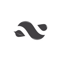leaf water abstract silhouette geometric design logo vector