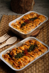 Baked salmon mentai rice
