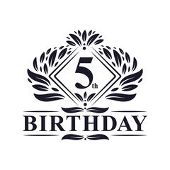 5 years Birthday Logo, Luxury 5th Birthday Celebration.