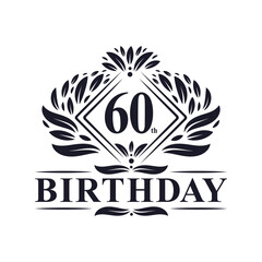 60 years Birthday Logo, Luxury 60th Birthday Celebration.