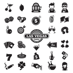 set of casino icons