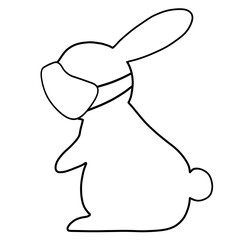 マスクを着けたウサギ アイコン