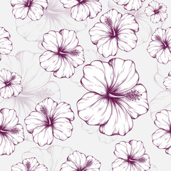 hibiscus flower seamless pattern