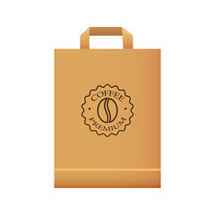 coffee shop elegant yellow shopping bag