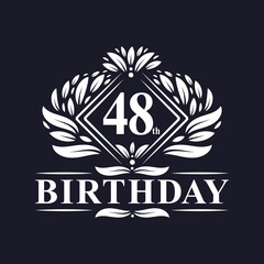 48 years Birthday Logo, Luxury 48th Birthday Celebration.