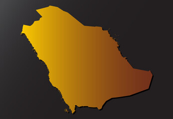 Obraz premium Vector Asia country map Saudi Arabia on background