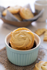 Butter cookies in stack ready to be served