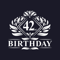 42 years Birthday Logo, Luxury 42nd Birthday Celebration.