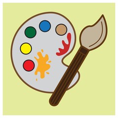 paint palette with brush