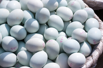 Egg sales in the Chinese market, street food