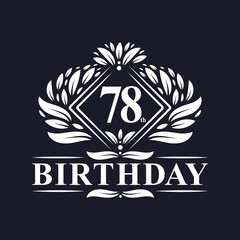 78 years Birthday Logo, Luxury 78th Birthday Celebration.