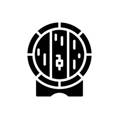 wooden barrel glyph icon