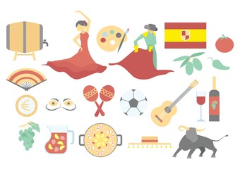 set of spanish icons