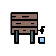 wooden barrel fill outline icon
