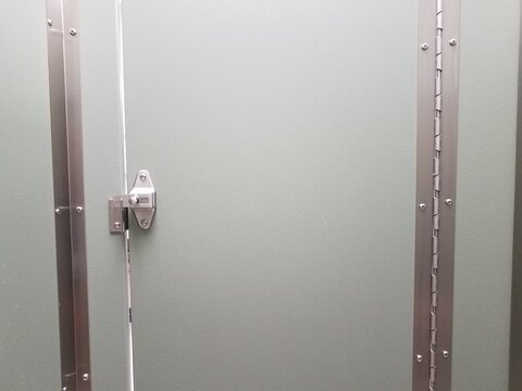 locked or latched bathroom or restroom stall door
