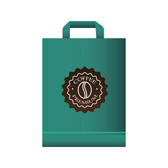 coffee shop elegant green shopping bag