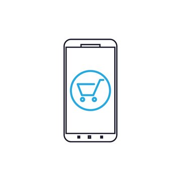 smartphone screen shopping cart icon clip art preview