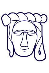 'Gaksi' mask in Hahoetal masks. 'Hahoetal' masks are the traditional Korean masks. 