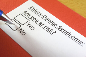 Fototapeta premium One person is answering question about ehlers danlos syndrome.
