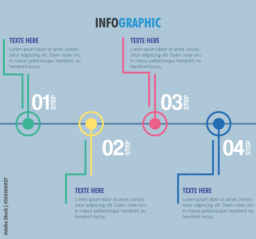 Wall mural infographic template with numbers icons concept vector illustration design