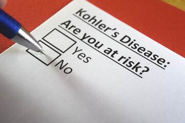 One person is answering question about kohler's disease.
