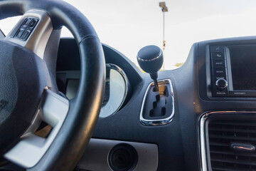 Wheel and Transmission in the Interior of a Car