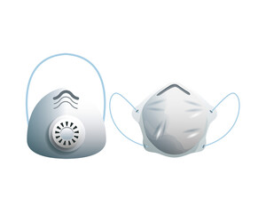 gray medical masks protection accessories line style icon