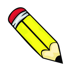 Simple Vector Design of a Pencil in Yellow