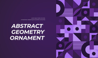 Obraz premium Abstract geometry ornament background. Purple color palette. Floral geometry edition. Vector illustration eps10.