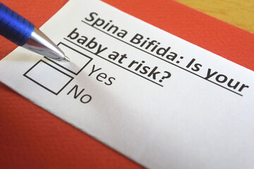 Fototapeta premium One person is answering question about spina bifida.