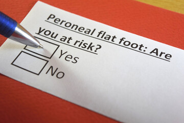 One person is answering question about peroneal flat foot.