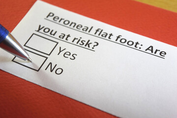 Obraz premium One person is answering question about peroneal flat foot.
