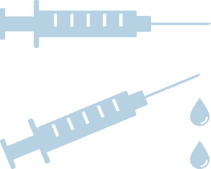 薬の水滴がしたたる注射器のアイコンセット イラスト