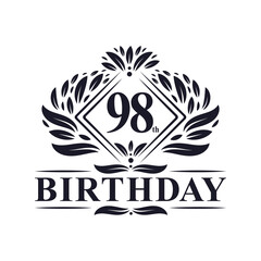 98 years Birthday Logo, Luxury 98th Birthday Celebration.