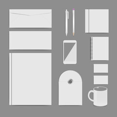 Corporate identity template set, branding design, blank template, business stationery mock-up