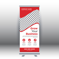 Creative abstract modern corporate business vertical roll up banner design template vector illustration concept exhibition advertising, presentation, cover publication.